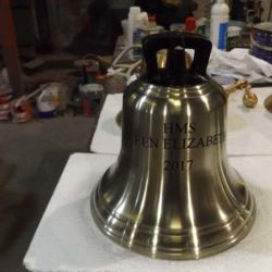 300 mm nickel silver watch bell for HMS Queen Elizabeth aircraft carrier