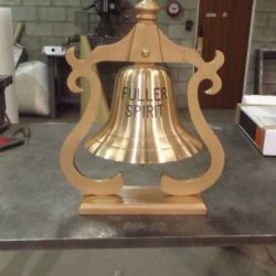 300 mm bronze bell mounted in a bronze jews harp belfry